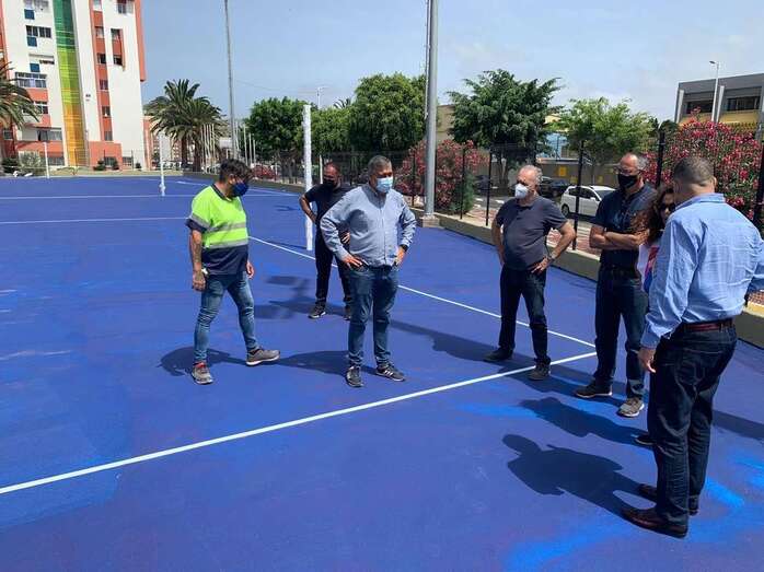 Visita a las obras de la cancha deportiva de El Dorado/TA.